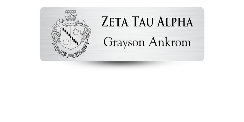1" x 3" Zeta Tau Alpha Name Tag - Part #652