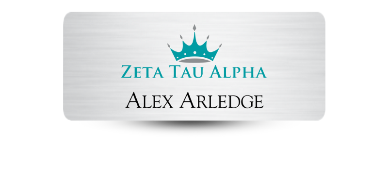 1.25" x 3" Zeta Tau Alpha Name Tag - Part #653