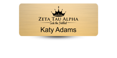 1.25" x 3" Zeta Tau Alpha Name Tag - Part #655