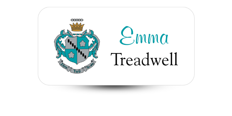 1.5" x 3" Zeta Tau Alpha Name Tag - Part #656