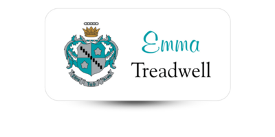 1.5" x 3" Zeta Tau Alpha Name Tag - Part #656