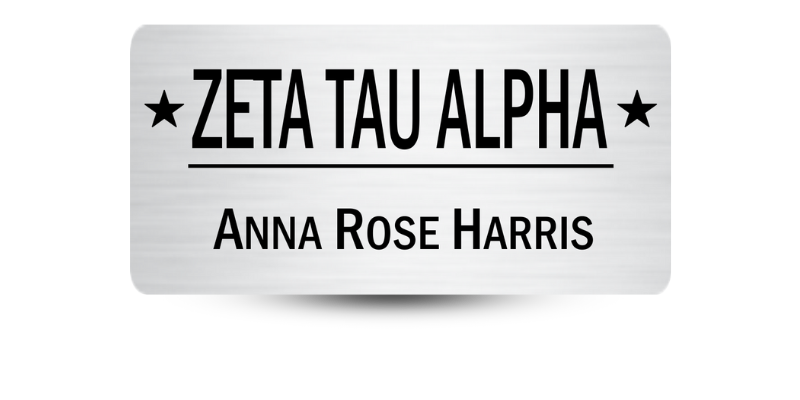 1.5" x 3" Zeta Tau Alpha Name Tag - Part #657