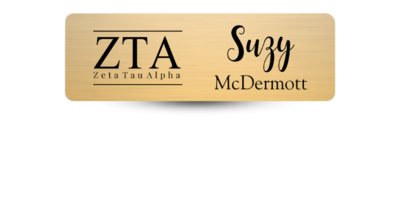 1" x 3" Zeta Tau Alpha Name Tag - Part #659