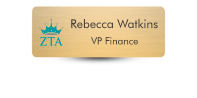 1" x 3" Zeta Tau Alpha Name Tag - Part #1106