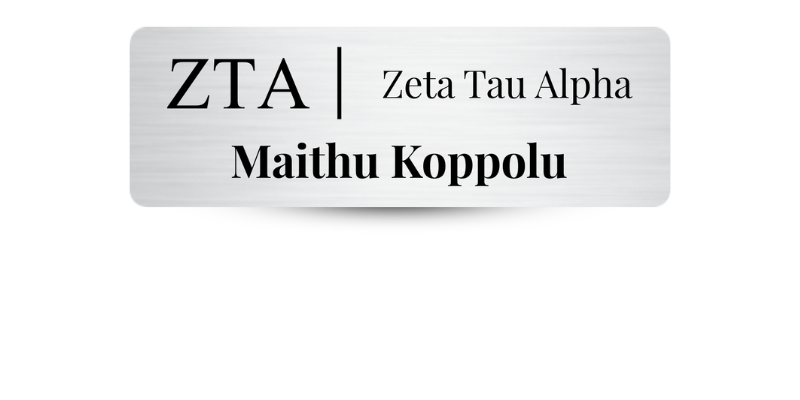 1" x 3" Zeta Tau Alpha Name Tag - Part #660