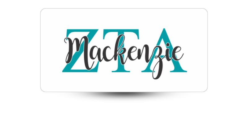 1.5" x 3" Zeta Tau Alpha Name Tag - Part #12001