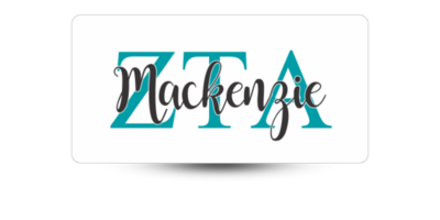 1.5" x 3" Zeta Tau Alpha Name Tag - Part #12001