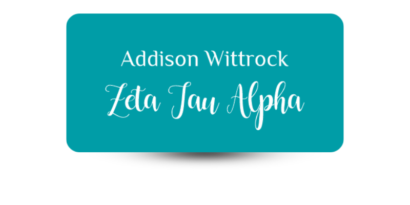 1.5" x 3" Zeta Tau Alpha Name Tag - Part #1181