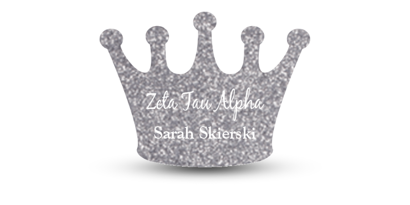 Custom Crown Shape Zeta Tau Alpha Name Tag - Part #1222G