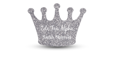 Custom Crown Shape Zeta Tau Alpha Name Tag - Part #1222G