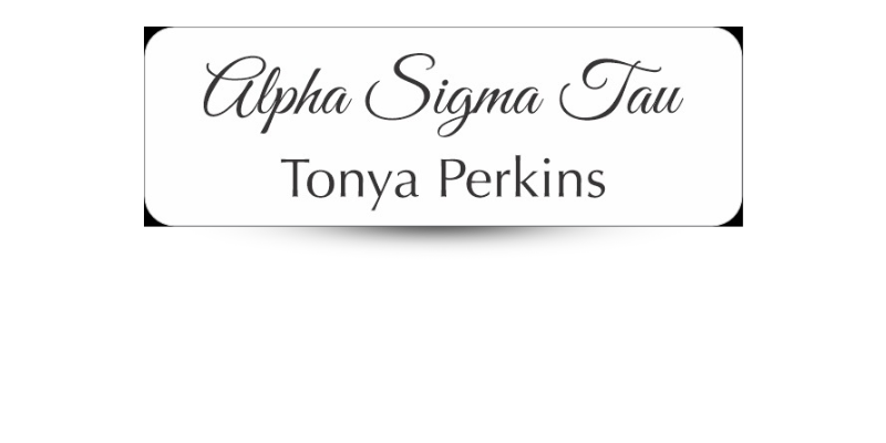 1" x 3" Alpha Sigma Tau Name Tag - Part #1253