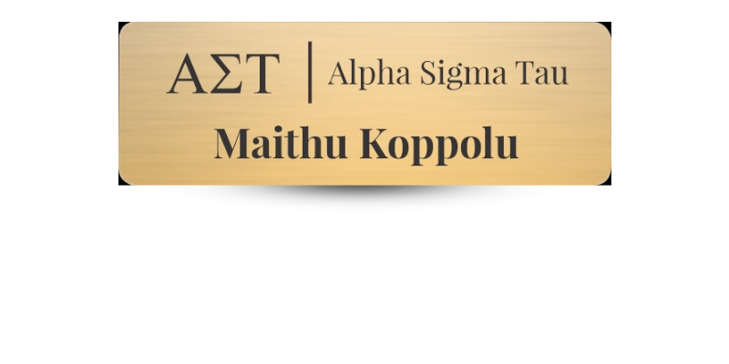 1" x 3" Alpha Sigma Tau Name Tag - Part #1254