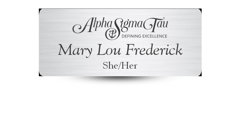 1.25" x 3" Alpha Sigma Tau Name Tag - Part #1256
