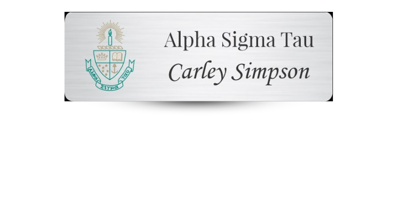 1" x 3" Alpha Sigma Tau Name Tag - Part #1257