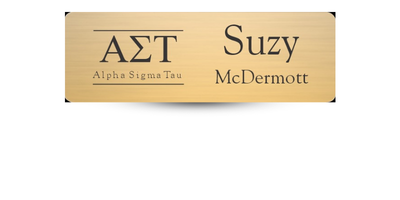 1" x 3" Alpha Sigma Tau Name Tag - Part #1258