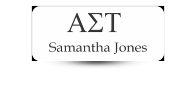 1.25" x 3" Alpha Sigma Tau Name Tag - Part 12002