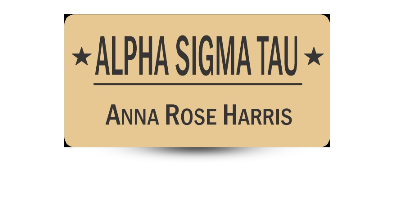 1.50" x 3" Alpha Sigma Tau Name Tag - Part #1262