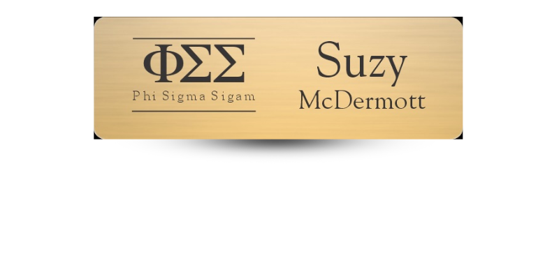 1" x 3" Phi Sigma Sigma Name Tag - Part #1266