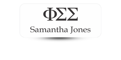 1.25" x 3" Phi Sigma Sigma Name Tag - Part #1271