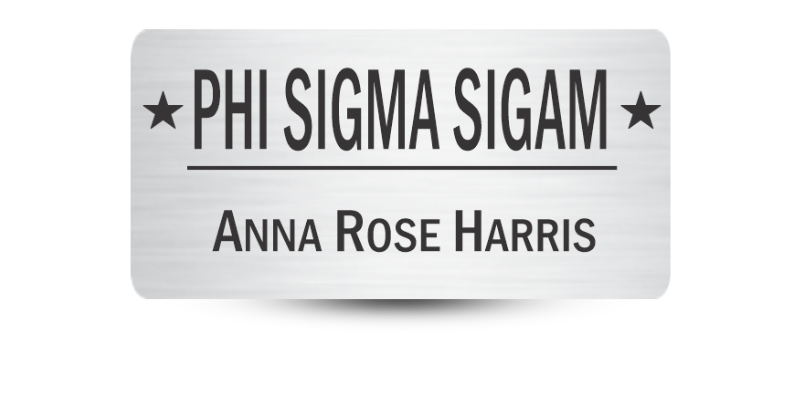1.50" x 3" Phi Sigma Sigma Name Tag - Part #1272