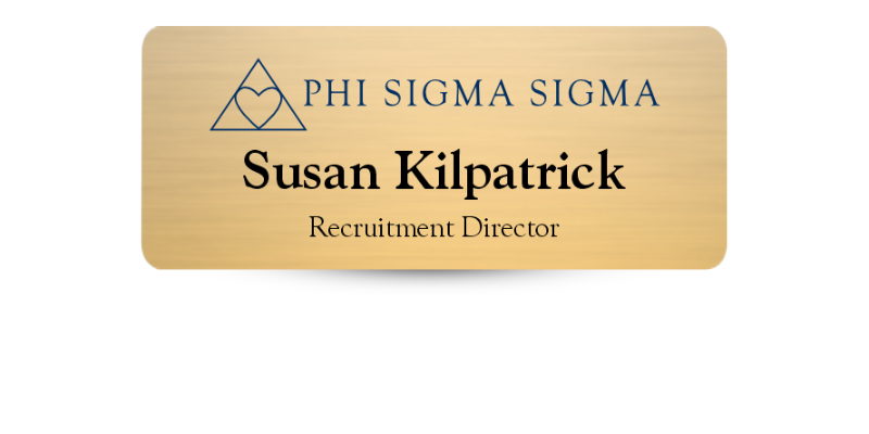 1.25" x 3" Phi Sigma Sigma Name Tag - Part #1274