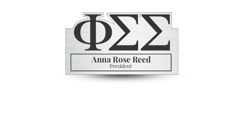 Greek Cutout Shaped Phi Sigma Sigma Name Tag - Part #1275