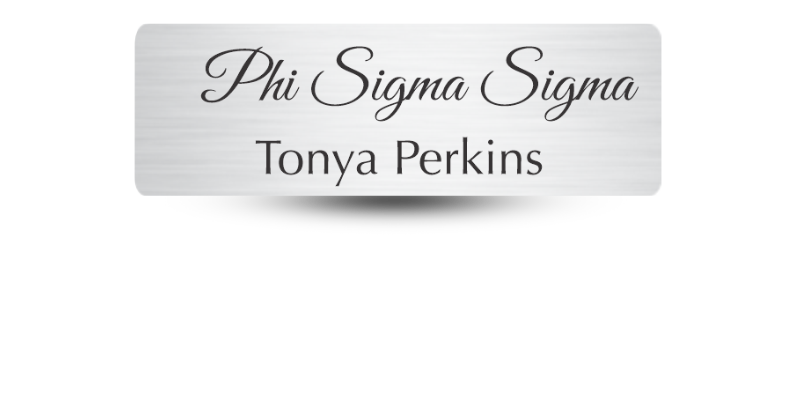 1" x 3" Phi Sigma Sigma Name Tag - Part #1267