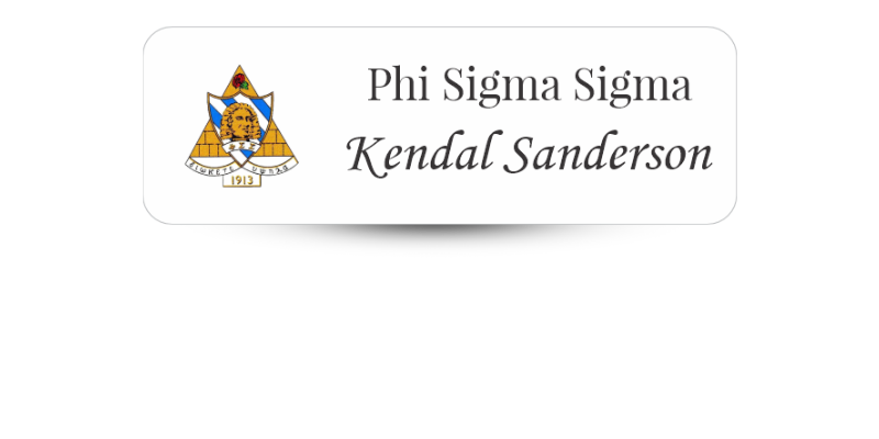 1" x 3" Phi Sigma Sigma Name Tag - Part #1265