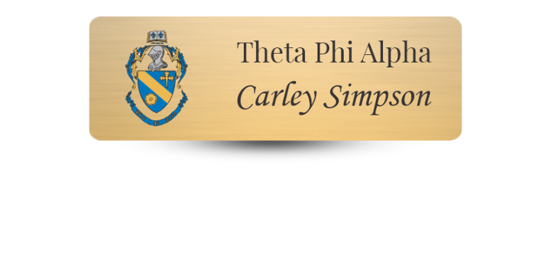 1" x 3" Theta Phi Alpha Name Tag - Part #TPA4