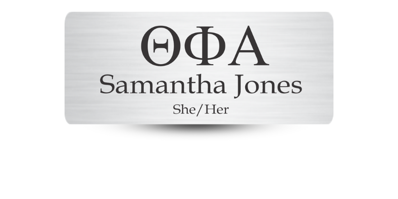 1.25" x 3" Theta Phi Alpha Name Tag - Part #TPA7
