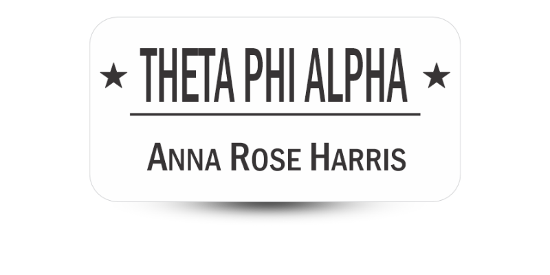 1.50" x 3" Theta Phi Alpha Name Tag - Part #TPA25