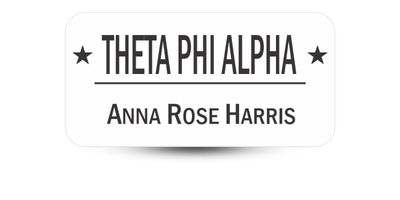 1.50 1.50" x 3" Theta Phi Alpha Name Tag - Part #TPA25