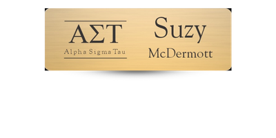 1 1" x 3" Alpha Sigma Tau Name Tag - Part #1258