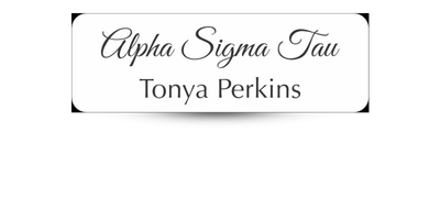 1 1" x 3" Alpha Sigma Tau Name Tag - Part #1253