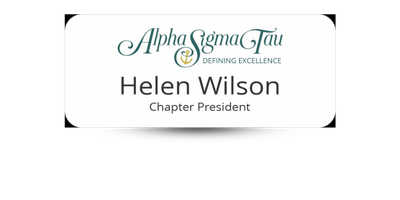 1.25 1.25" x 3" Alpha Sigma Tau Name Tag - Part #1255
