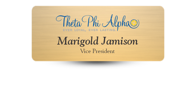 1.25" x 3" Theta Phi Alpha Name Tag - Part #TPA31