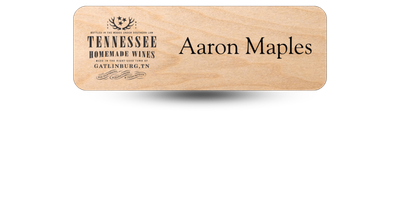 1" x 3" Wood Name Tag With Laser Engraving