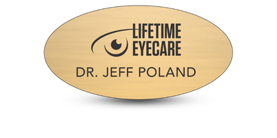 1 1/2" x 3" Oval Engraved Plastic Name Badge