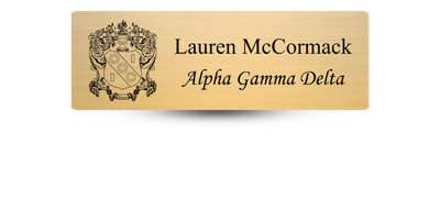 1" x 3" Alpha Gamma Delta Name Tag - Part #379