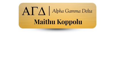 1" x 3" Alpha Gamma Delta Name Tag - Part #376