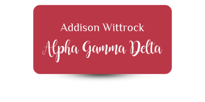 1.5" x 3" Alpha Gamma Delta Name Tag - Part #1163