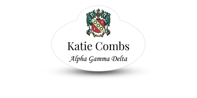 Unique Fancy Shape Alpha Gamma Delta Name Tag - Part #385