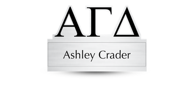 Custom Greek Cutout Letter Alpha Gamma Delta Name Tag - Part #387