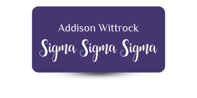 1.5 1.5" x 3" Sigma Sigma Sigma Name Tag - Part #1180