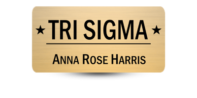 1.5 1.5" x 3" Sigma Sigma Sigma Name Tag - Part #642