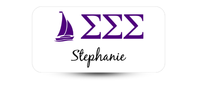 1.5 1.5" x 3" Sigma Sigma Sigma Name Tag - Part #641