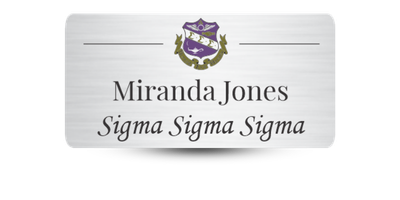 1.5 1.5" x 3" Sigma Sigma Sigma Name Tag - Part #1201