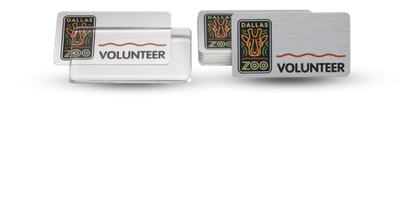 1 .5 1 .5" x 3" Reusable Metal Name Tag , Clear Cover, Logo Only