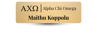 1 1" x 3" Alpha Chi Omega Name Tag - Part #171