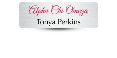 1 1" x 3" Alpha Chi Omega Name Tag - Part #167